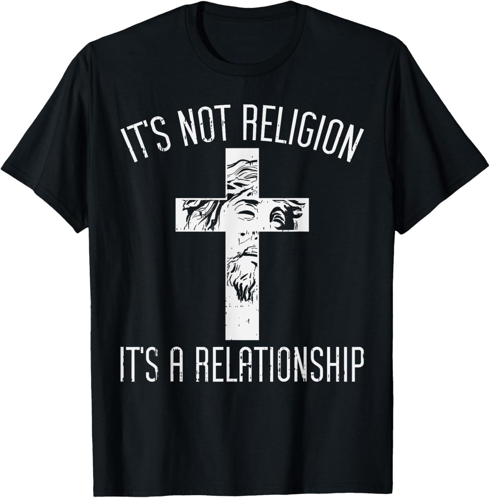 NEW LIMITED Not Religion Relationship Cross God Jesus Christian Gift T-Shirt M