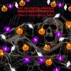 Halloween String Lights with Timer 20 LED Ghost Bat Pumpkin Light 8 Lighting Modes Waterproof for Halloween Party Decor 3 Meters