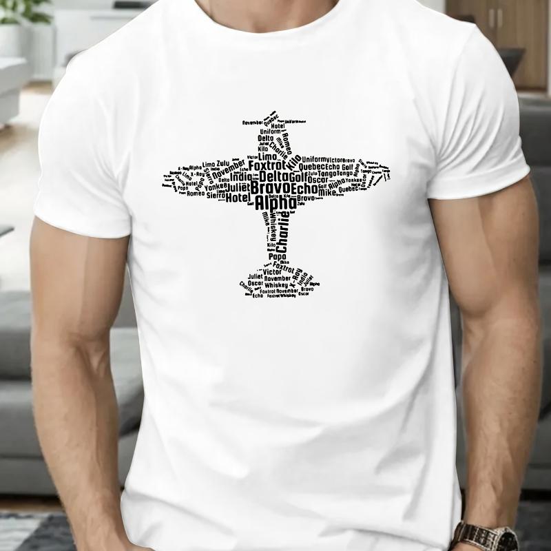 

Alphabet Word Cloud Cross Print T-Shirt Breathable Cool, Comfortable Wear,Daily Casua XXL білий