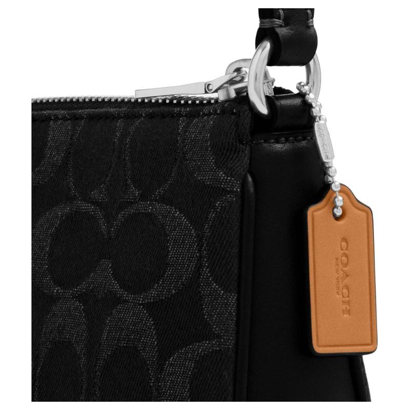 Coach Nolita 19 Presbyopie Mahjong Tasche Baumwolle und Rindsleder Unterarm Schultertasche Klein Damen Schwarz