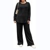 Women's Long-sleeved Tops and Pants Set of Large Size Women's Two-piece Homewear