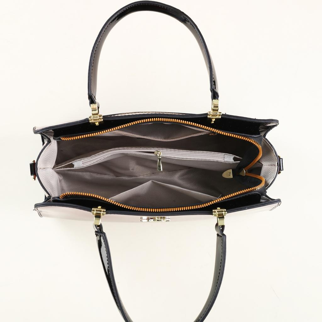 2026 Neue Lackleder Glänzend Damen Handtasche Modisch Echtes Leder Struktur Große Kapazität Einzelne Schulter Crossbody Tasche Muttertasche