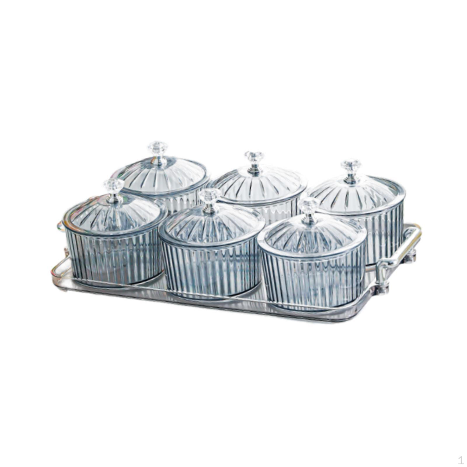 

6-compartment Divided Tray for Dried Fruit, Storage Container, Appetizer Dish, Candies And Nuts, сірий колір