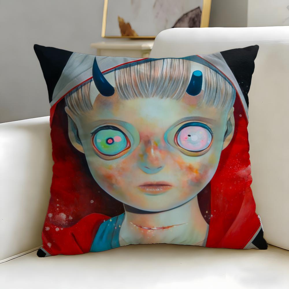 classic artist Hikari Shimoda Cushion Cover Soft EasyWash Pillow Case Versatile for Couch Bed Travel and Office