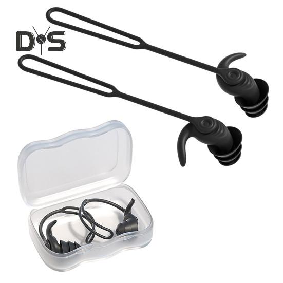 1 sett silikon ørepropper for svømmende med 360 graders roterende ledning ergonomisk vanntett vaskbar myk gjenbrukbar menn kvinner støyreduksjon stille ørepropper