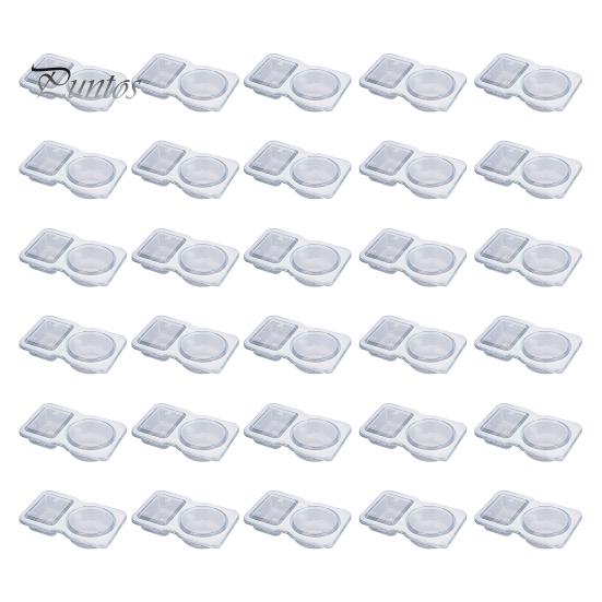 

5/30 шт. Двойные контейнеры для соуса, пищевая многоразовая коробка для приправ, для заправки салатов, для проб, штабелируемый органайзер для хранения приправ 30PCS чистый