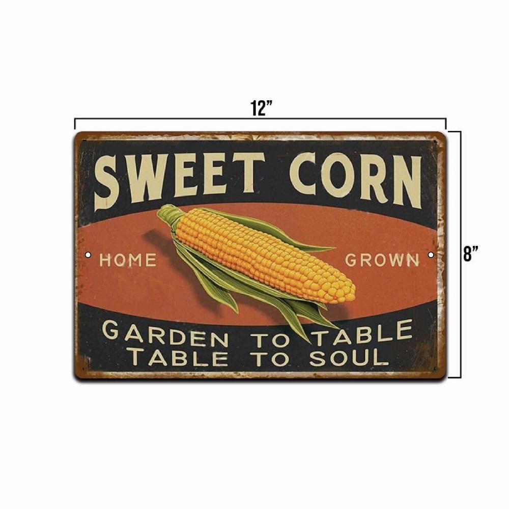 

8 x 12 Inch SWEET CORN Vintage looking Sign Farmers Market Fresh Cob Retro