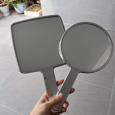 Square Make Up Mirror Electroplated Handle Cosmetic Mirror Portable Makeup Mirrors Women