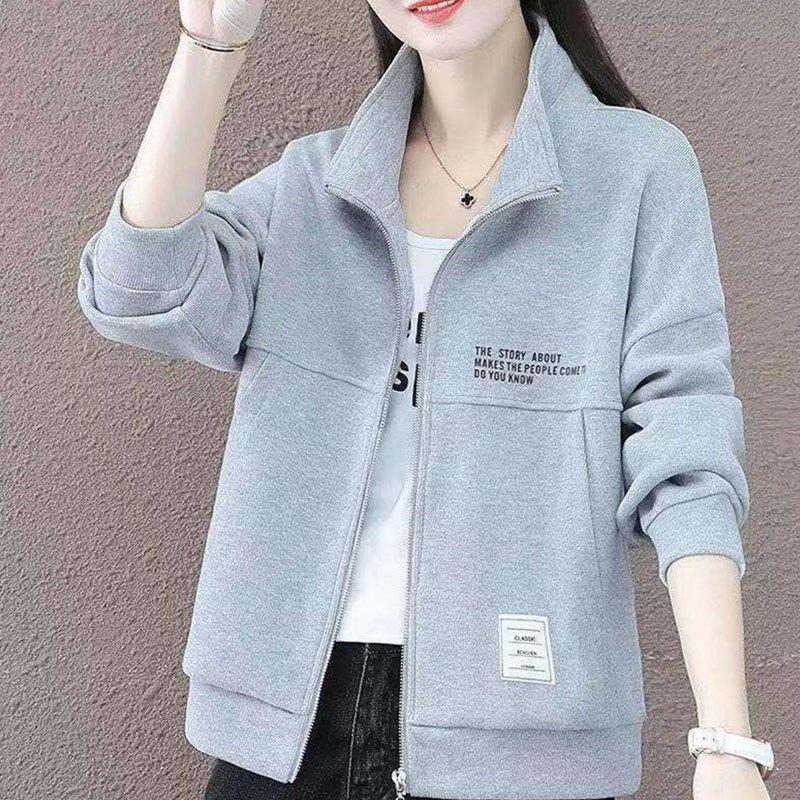 

Толстовка с капюшоном женская кардиган на молнии с воротником-стойкой свободная модная блузка женская с длинными рукавами повседневное пальто XXXL светло-зеленый