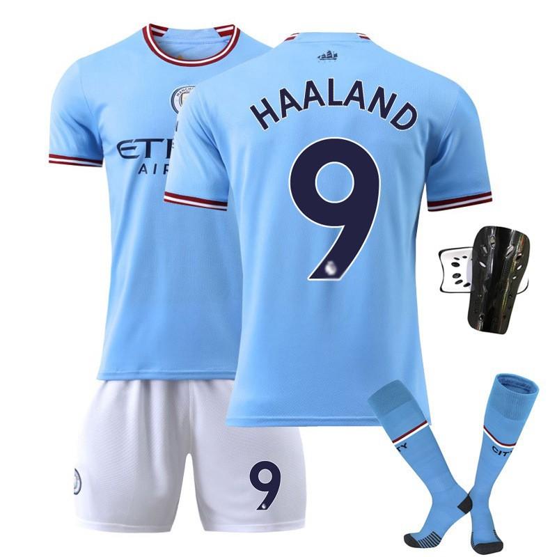 2223 Manchester City Jersey No. 17 De Braunet Home Away Children Adult 10 Aguero Football Set