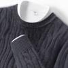 Men's Vintage Cable Knit 100% Pure Cashmere Sweater - Heavyweight, Crew Neck, Light Luxury Texture