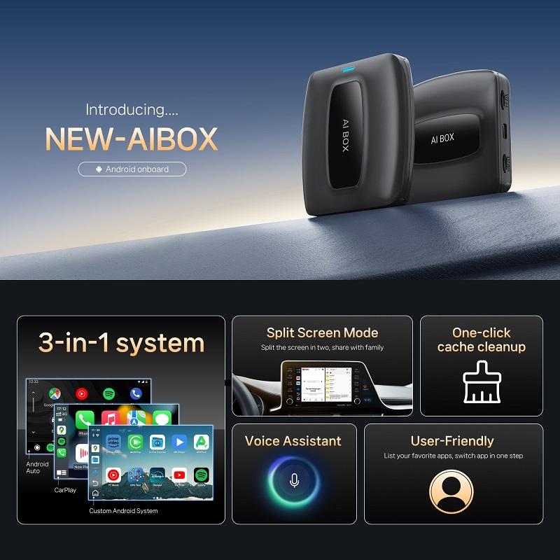 Smart Aibox Car Wireless CarPlay Adapter Wired to Wireless Plug and Play CarPlay Box