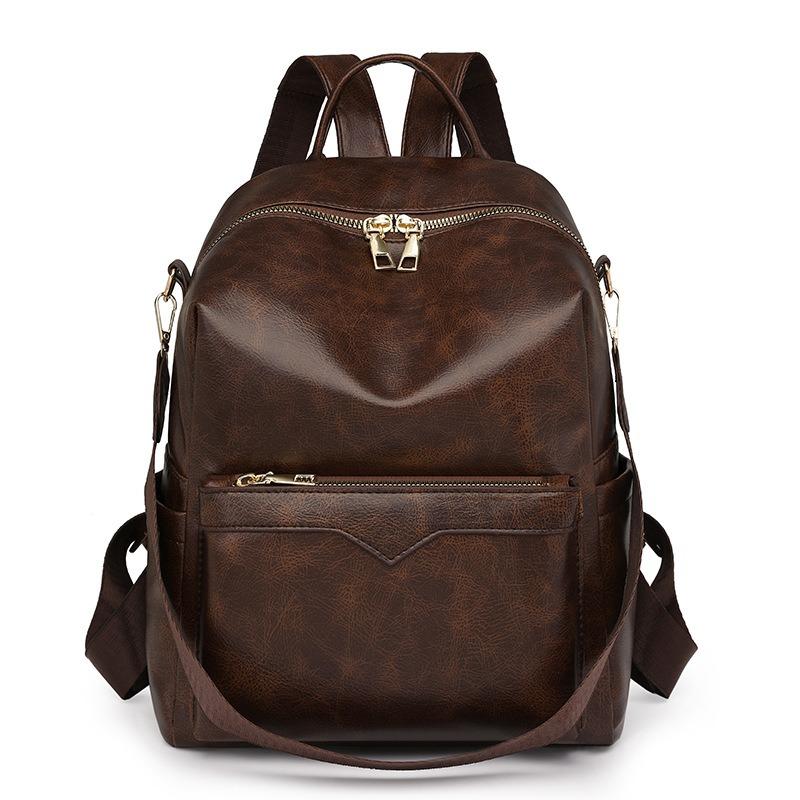 Damenrucksack weiches Leder große Kapazität neuer Rucksack Schülerschultasche Reisetasche Tide