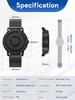 EUTOUR Men's Magnetic Watch with Ball Bearing Design, Quartz Movement, Minimalist Casual Design, Waterproof, 40mm, Black Dial, Black Stainless Steel B
