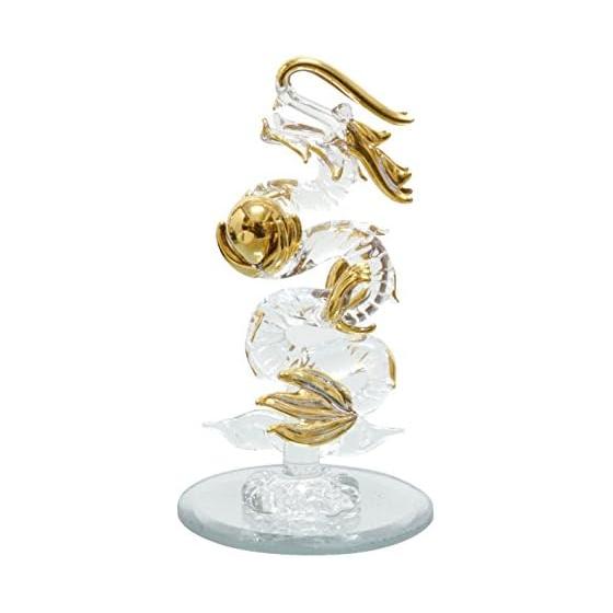 Castle Enterprise Forkhart Handmade Glasswork Feng Shui Good Luck Auspicious Rising Dragon SS