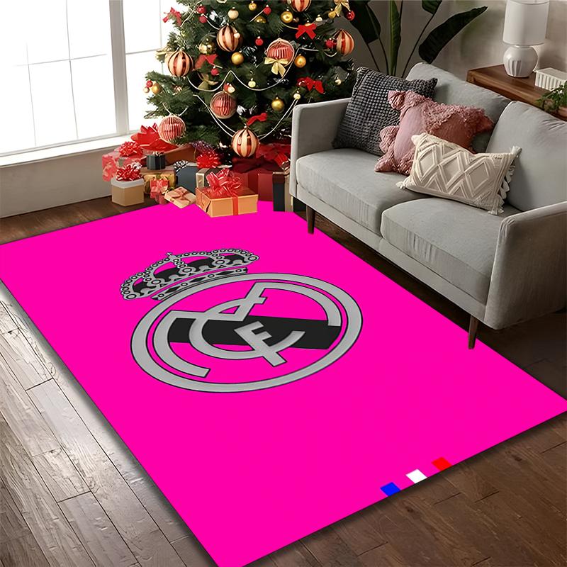 Real Madrid Rug Ideal for Reading Room, Multi-purpose Office Chair Sofa Carpet, Anti-slip Printed Home Area Rug