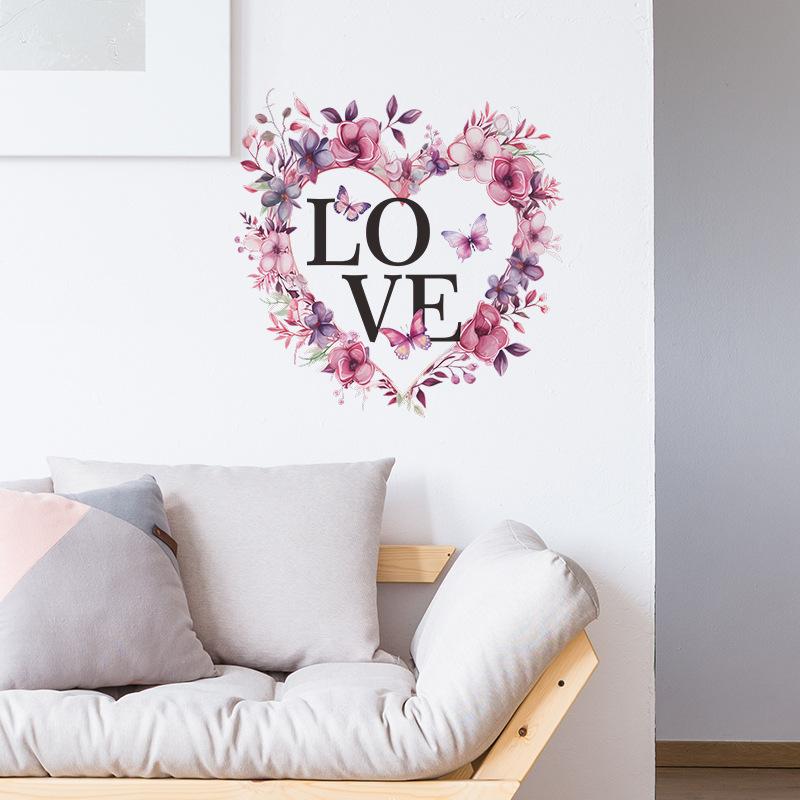 Valentinstag LIEBE Kranz der Liebe Schlafzimmer Wohnzimmer Veranda Heimverschönerung Dekoration Wandaufkleber