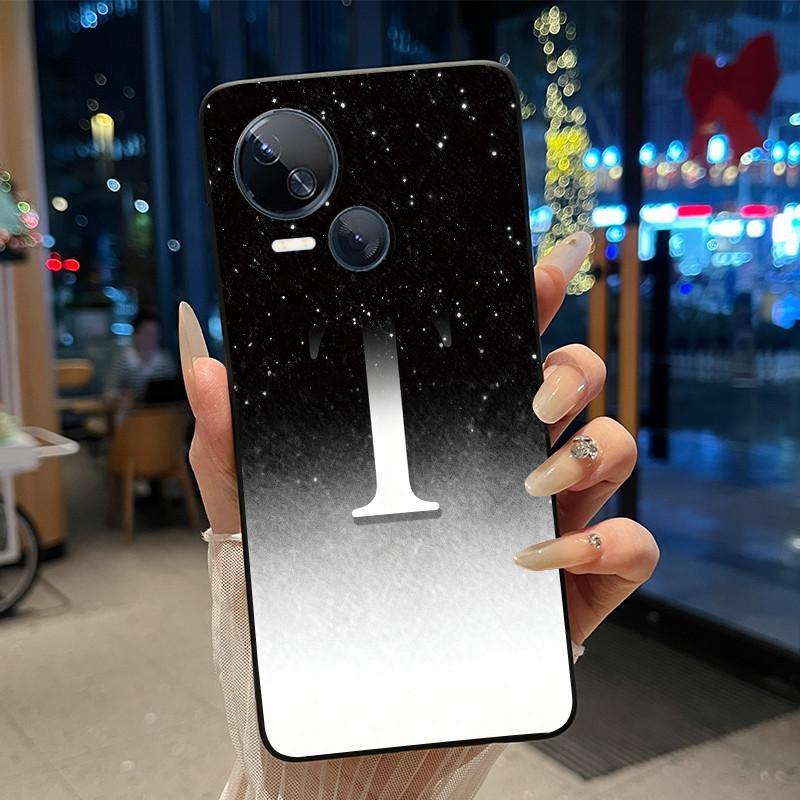 Kratzfeste Handyhülle Für Tecno Spark 10 5G Hülle Mode Neu Schwarz und Rosa Buchstabe Mit Blume Weiches Silikon Schwarze Rückseite
