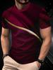 Summer Classic Men's 3D Line Stripe Print T-Shirt Short Sleeve Round Neck Top Street T-Shirts Oversized Sports Men's Clothing