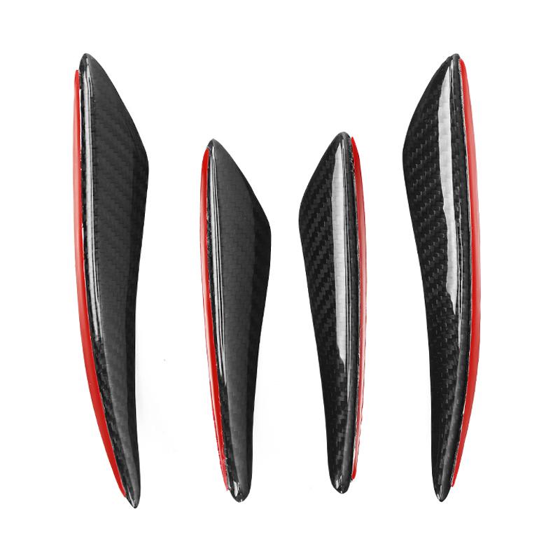 Universal Car Front Bumper Lip Decoration Diffuser Shunt Fin Body Spoiler Canard Valence Auto Modified Parts Accessories Carbon Fiber 4PCs