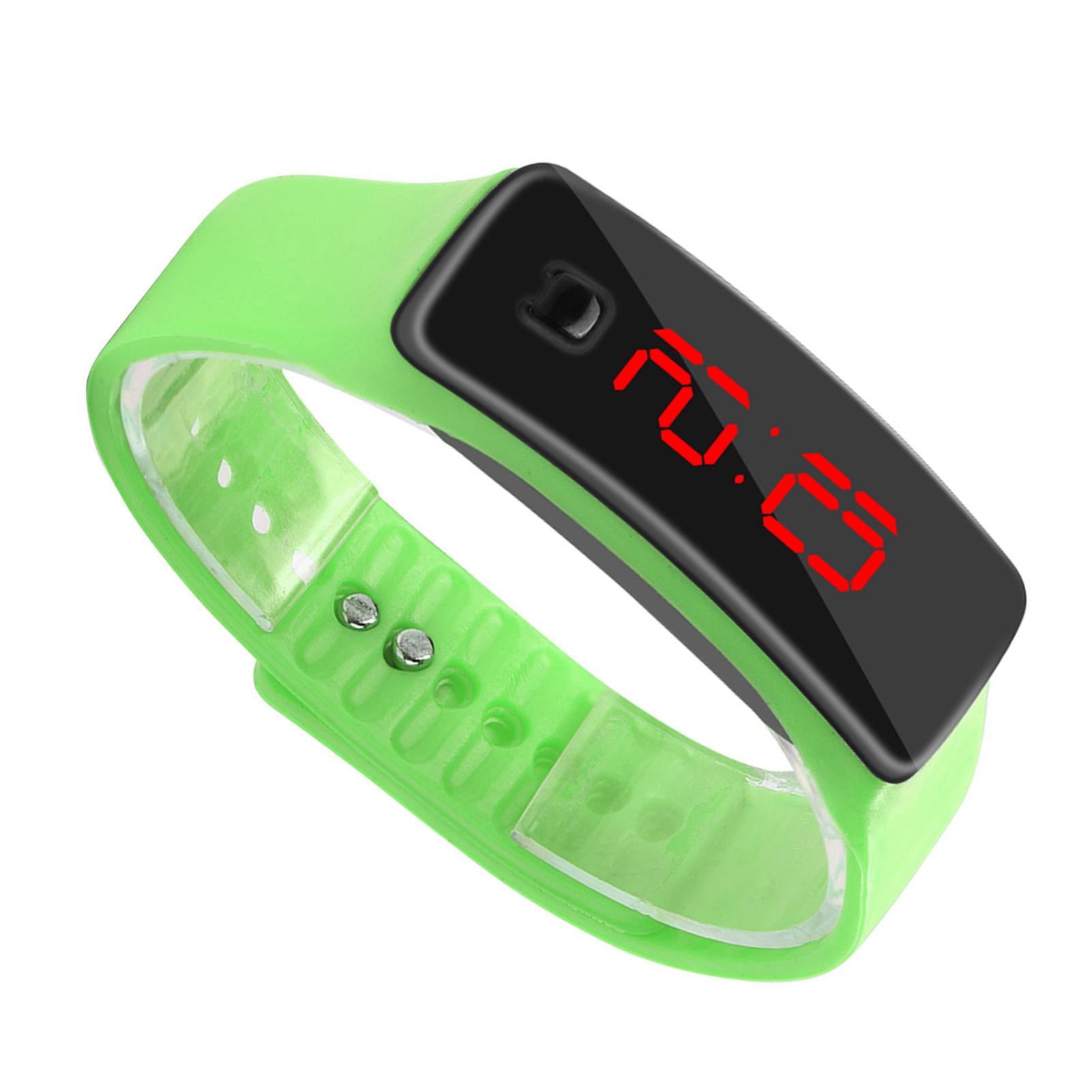 LED Horloge Sport Siliconen Band Digitaal 12-Uurs Elektronisch Display Polshorloge Horloge black