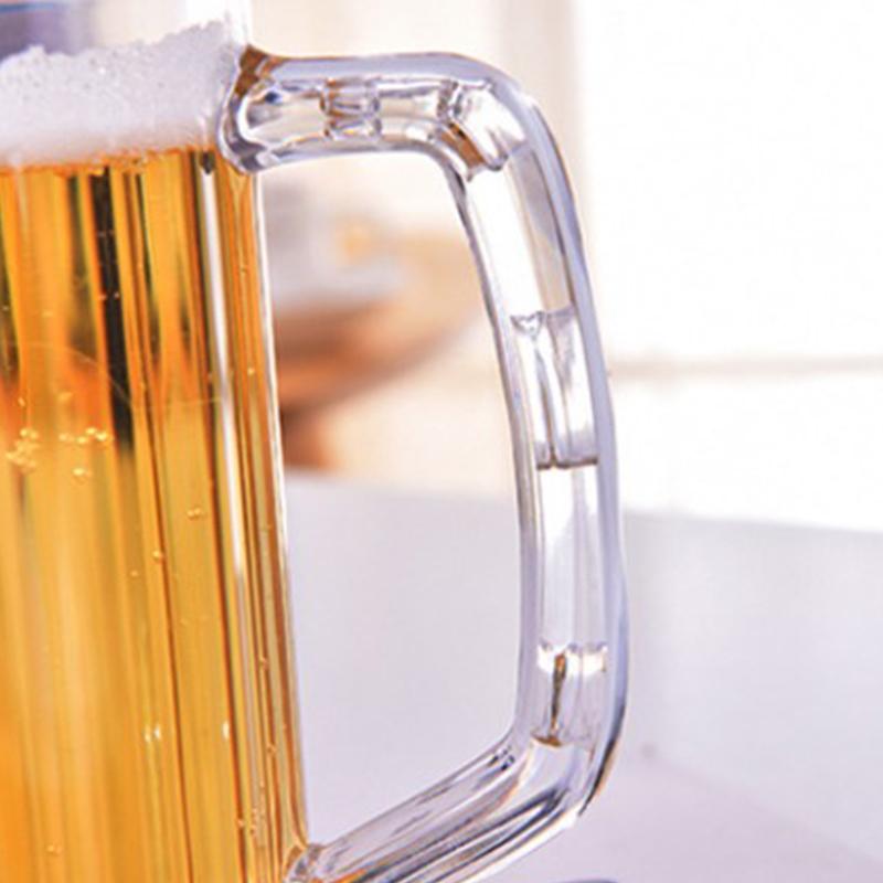 

500Ml Transparent Beer Mug Plastic Unbreakable Breakfast Milk Coffee Juice Water Cup Barware Drinkware For Home Party Bar Ktv