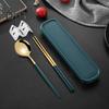 Stainless Steel Flatware Kit Korean Style Dust Proof Chopsticks Fork Spoon Dinner Set