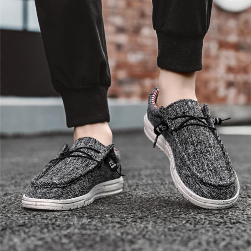 Men's Fashion Canvas Loafers Comfortable Lightweight Breathable Men's Casual Shoes Flat Slip-on Driving Shoes Man Big Size 47