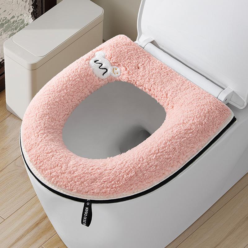 Toilet seat four seasons zipper seat cushion thickened winter toilet cover toilet seat cushion 37*43