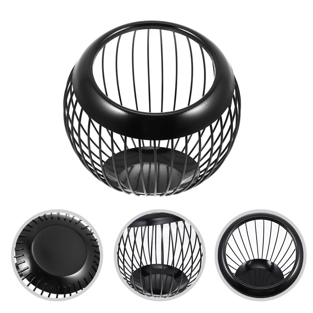 Metal Hollow Stainless Steel Fruit Plate Storage Baskets for Shelves Kitchen Round Restaurant Container