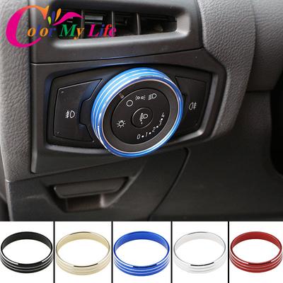 Color My Life Stainless Steel Car Headlight Switch Knob Circle Cover Sticker for Ford New Ecosport 2017 - 2022