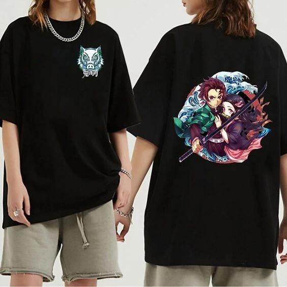 Demon Slayer Kamado Tanjirou Anime Manga T-Shirt Tee Costumes Polyester Unisex 3XL