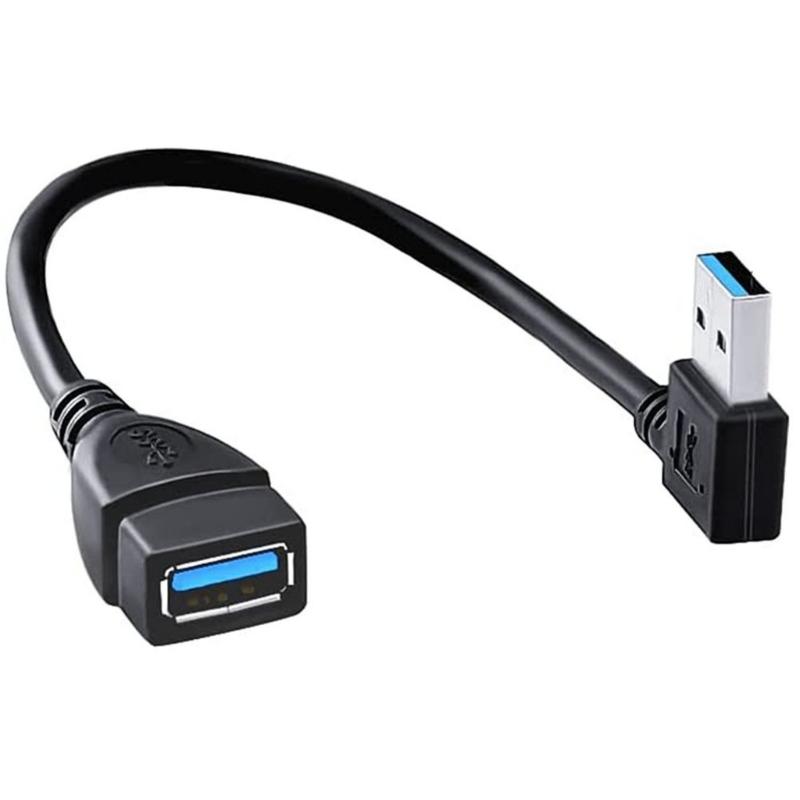 USB3.0 Male To Female Extension Cable 90Degree Angle USB3 Cable USB Extender Cord for Fast Data Transfer &Space Saving