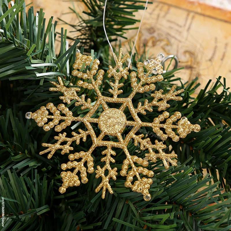 6/12pcs Simulation Snowflakes Christmas Tree Hanging Ornament Christmas Fake Snowflakes Winter Party Navidad New Year Decoration
