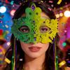 Mardi Gras Mask with Rhinestones Half Face Carnival Mask Sequins Tassel Masquerade Party Mask