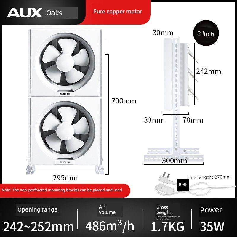 No-Drill Exhaust Fan for Kitchen Windows, No-Installation Exhaust Fan, Powerful Window-Mounted Ventilation Fan