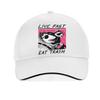 Live Fast Eat Trash Hat Fashion Design Unisex Women Baseball Cap Harajuku Summer Sun Cool Bonnet Adjustable Golf Snapback Hats