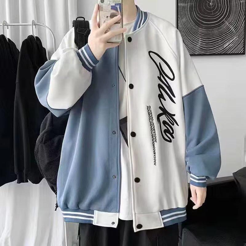 Men's Autumn Korean-Style Loose Stitching Contrast Color Baseball Jacket - Hong Kong Brand Casual Versatile Jacket