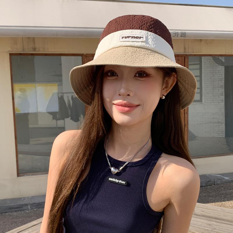 

Новая корейская версия Ins Универсальная шляпа-ведро для лица Летняя шляпа от УФ-лучей Шляпа-рыбак Женская быстросохнущая шляпа для альпинизма