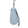 Blue Vera Pelle Vanita Suede Leather Handbag