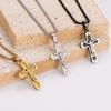 Jesus Cross Pendant for Men Necklace Stainless Steel Religious Waterproof Christian Jewelry