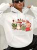 Women Hoodies Christmas Coffee Print Hoodie Snowman Gingerbread Sweatshirts Fashion Trendy Streetwear Xmas Holiday Gifts