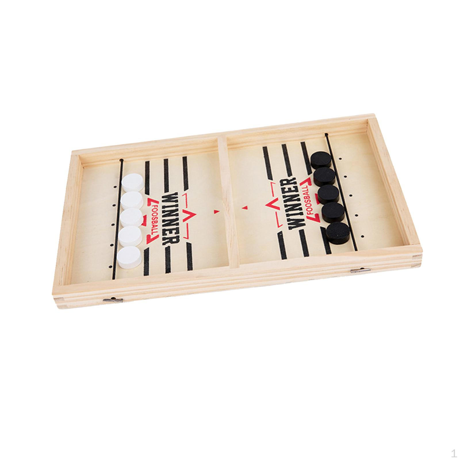 

Deluxe Wooden Tabletop Puck Game - Exciting Indoor Fun for Friends and Family S