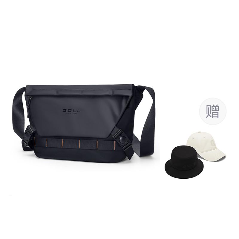New GOLF Textile, Synthetic Leather Messenger Bag, Crossbody Bag Men's Black D241878