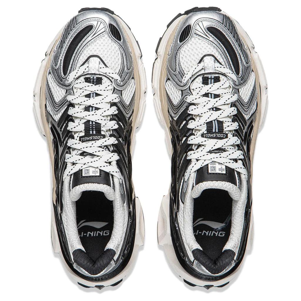 Li Ning Lijun Ace 3.0 Versatile Comfortable Durable Breathable Low-Top Dad Shoes Women sneaker Silver Black AZGW308-4