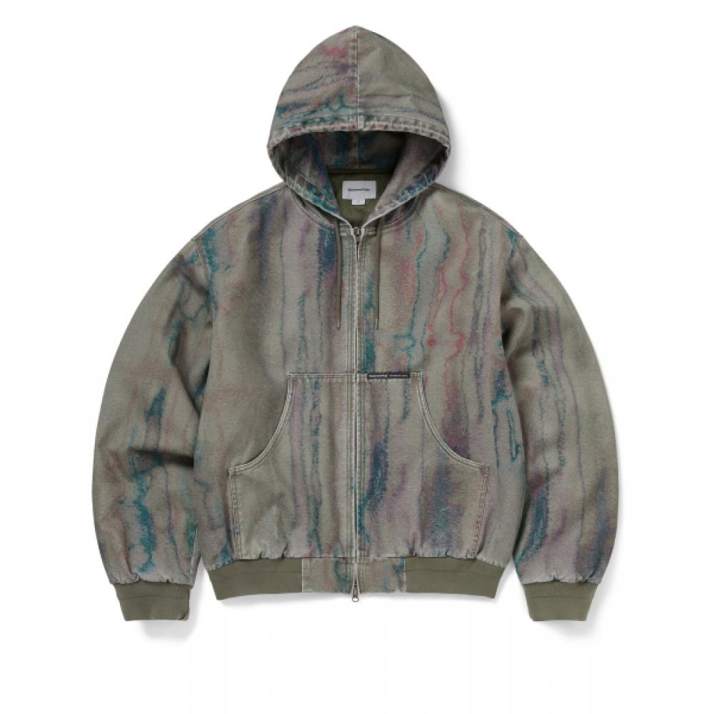 Thisisneverthat Blurred Hooded Jacket Olive S