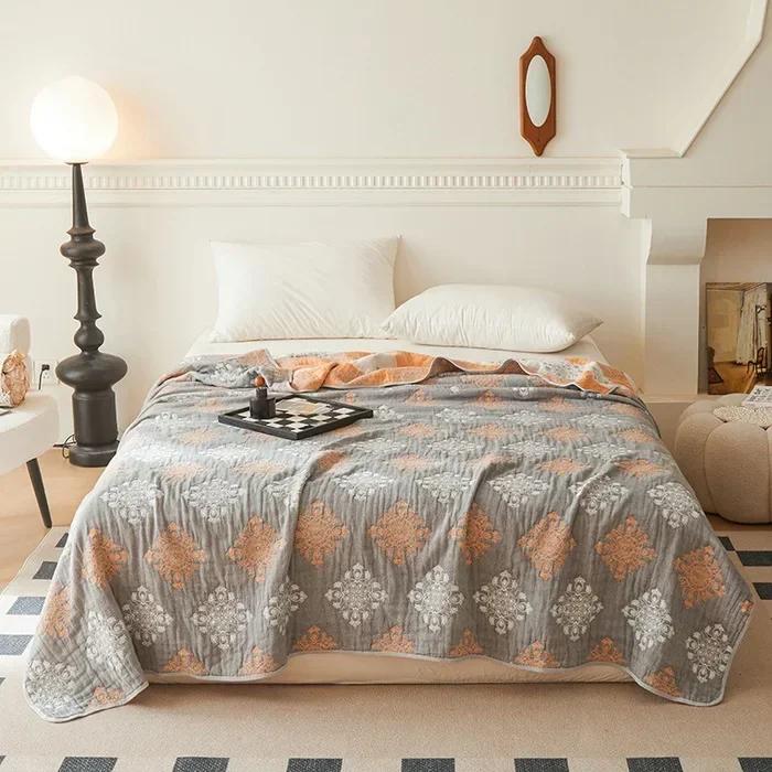 New Class A Cotton Is Not Easy To Shrink 6 Layers Gauze Blanket Towel Blanket Summer Blanket