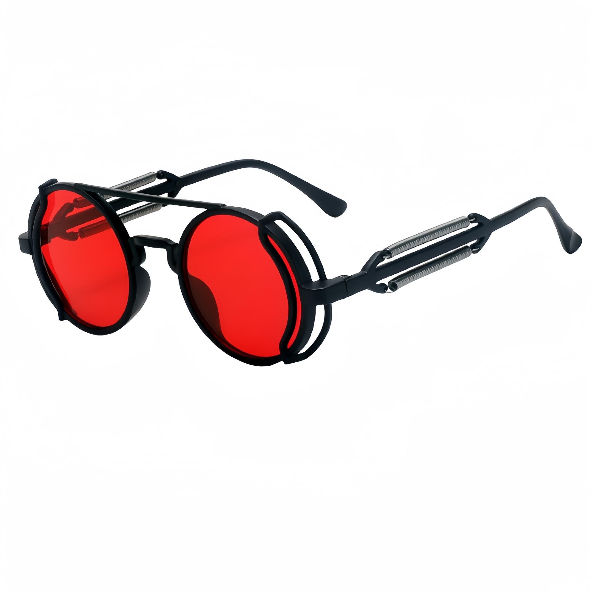 

New Cyberpunk Round Frame Sunglasses for Men as well as ladies Fashionable Outdoors as well as Trendy Spring Leg Steam Sunglasses W141268WW-