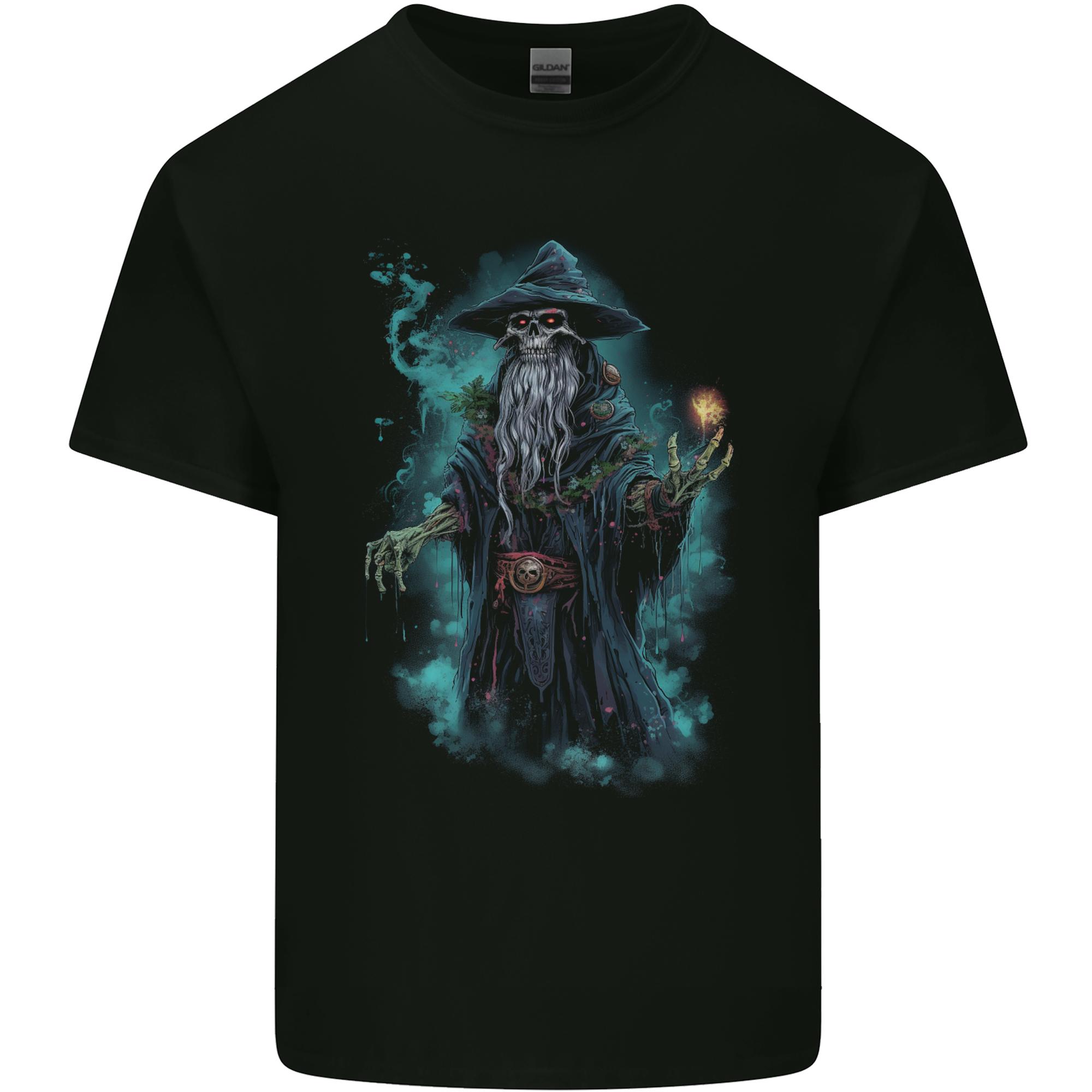 Fantasy Wizard Warlock Skull Unisexs Light Cotton TShirt S