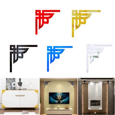 4Pcs 3D Silver Mirror Wall Stickers Furniture Stick Wall Paper Home Decor Cabinet Living Room Background Decorative Home Decor